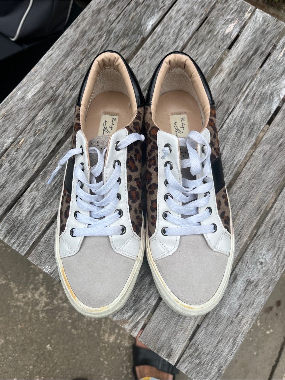 Vintage Havana Leopard-Print Low-Top Sneakers in Beige, Black, White